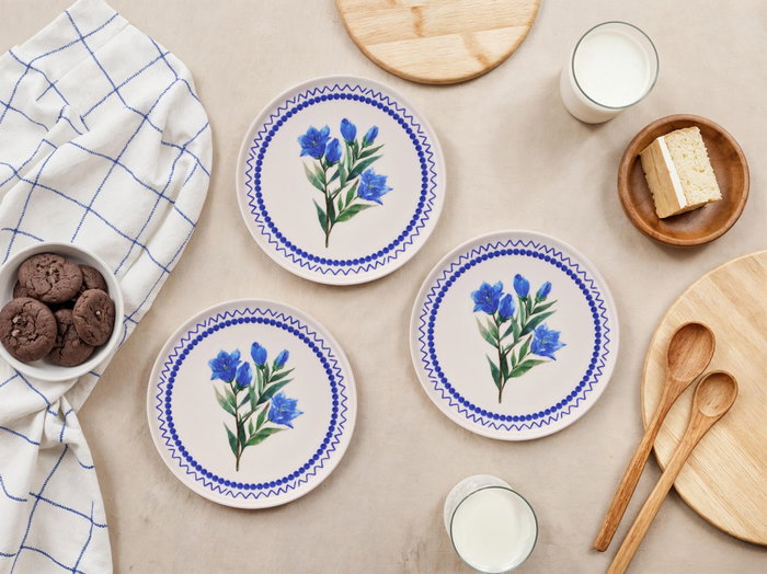 Hermia Blue Branch Platos de Postre (6 piezas) Azul, Verde, Blanco